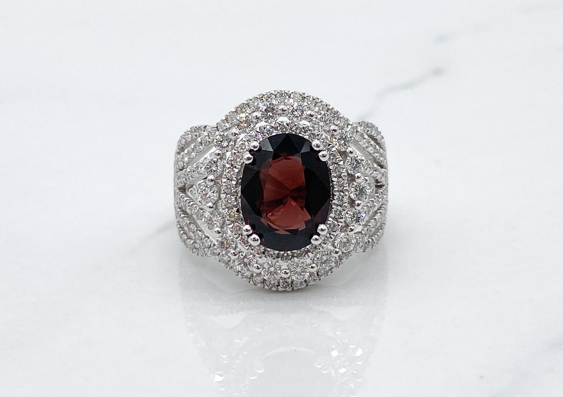 GIA Spinel And Diamond Ring (1 of 5)