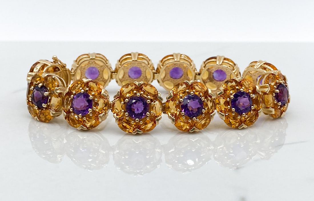 Amethyst And Citrine 18k Gold Bracelet (1 of 4)
