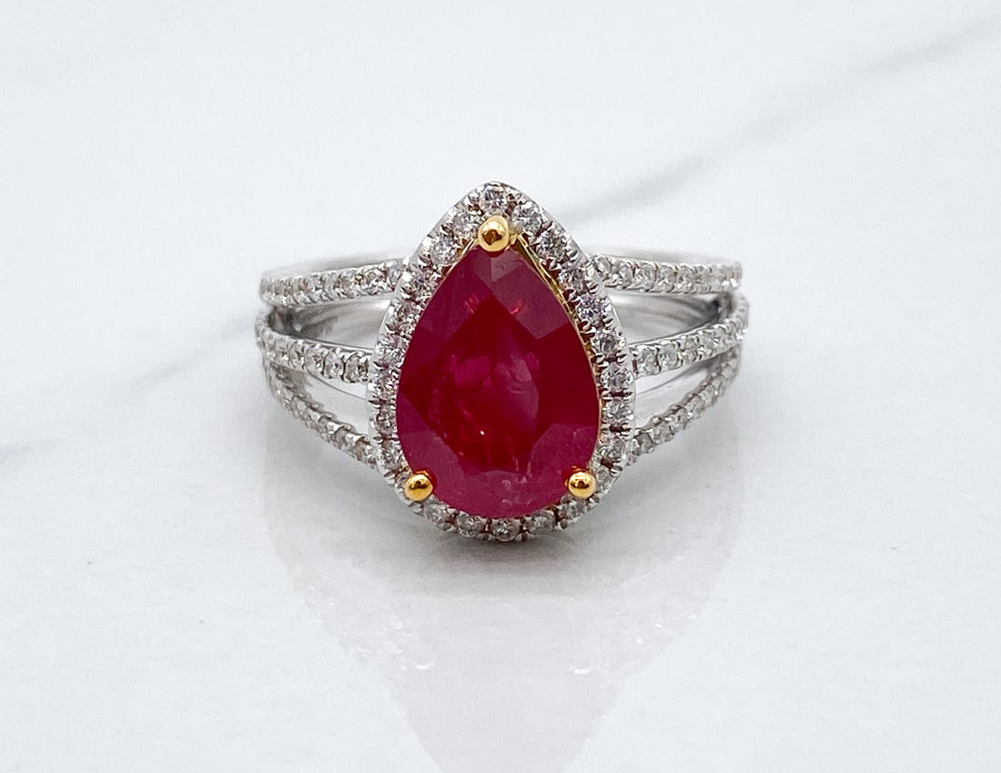 GIA Unheated Ruby And Diamond Ring (1 of 6)