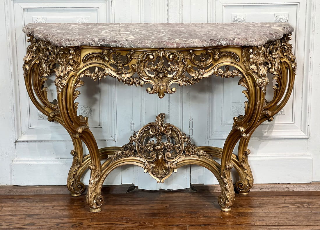 Francois Linke Gilded Wood Console Table (1 of 14)