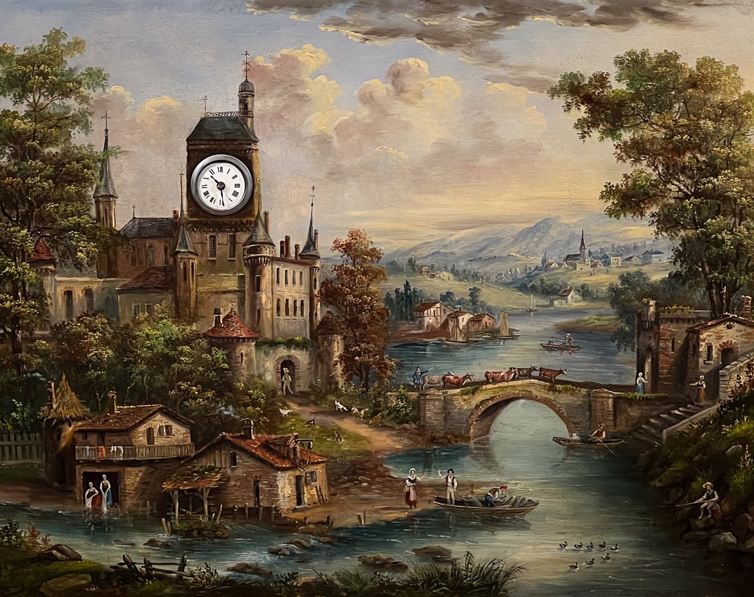 Musical Picture Clock, Oil On Canvas Painting (1 of 12)