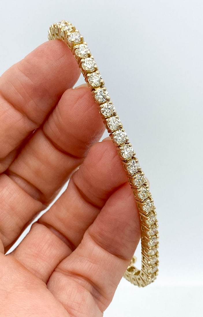 Diamond Tennis Bracelet, 14k Yellow Gold (1 of 5)