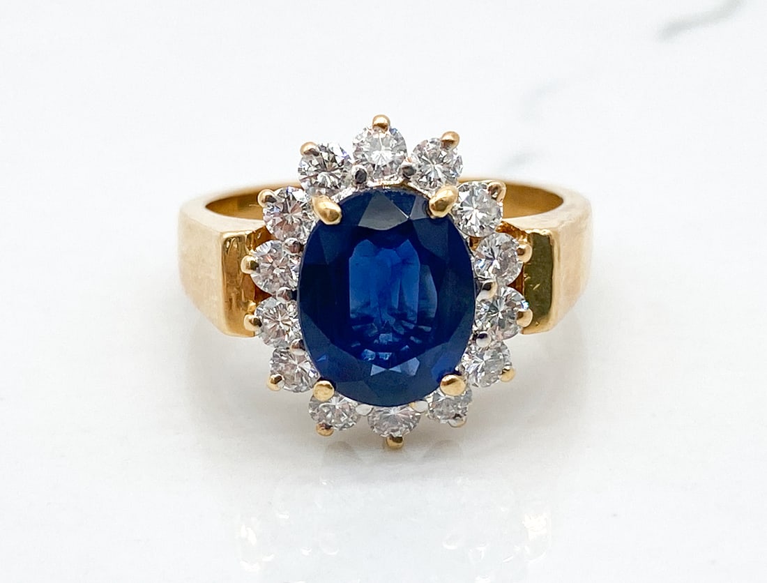 Sapphire And Diamond Ring, 18k Gold (1 of 5)
