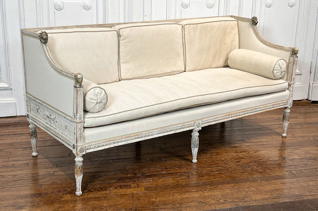 Gustavian White Painted Box Sofa (1 of 11)