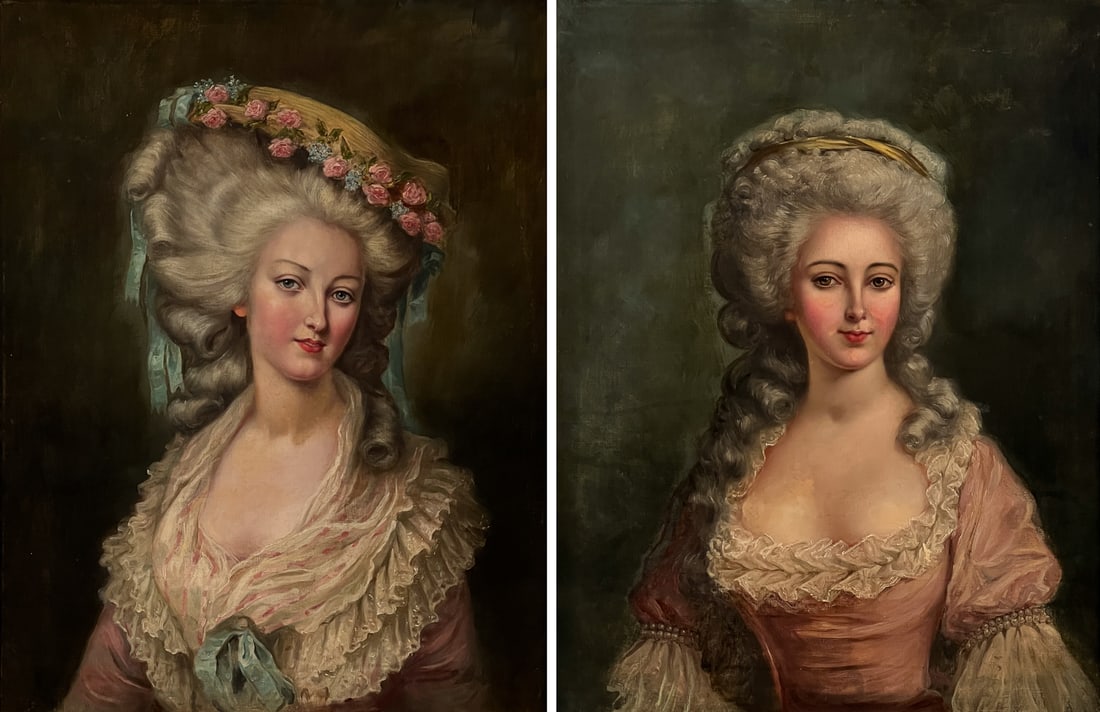 Pair Portraits Of Rococo Beauties (1 of 10)