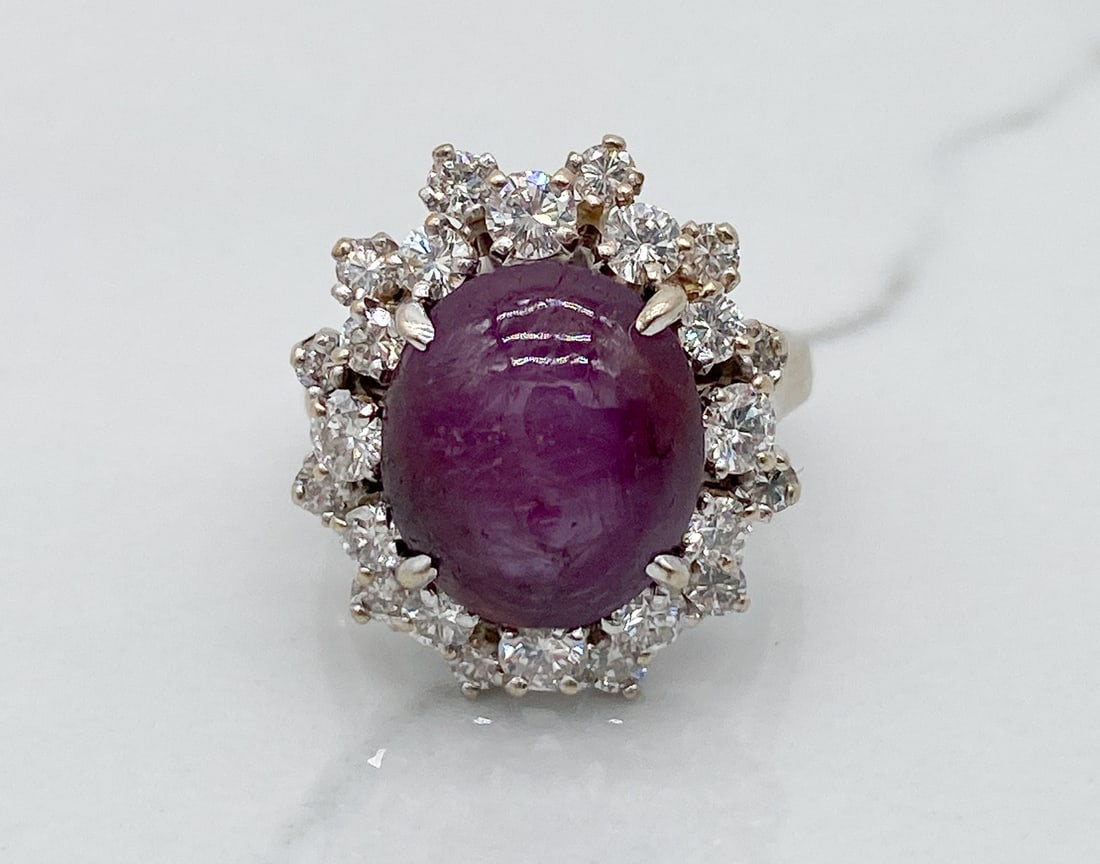 Star Ruby And Diamond Ring, 14k Gold (1 of 5)