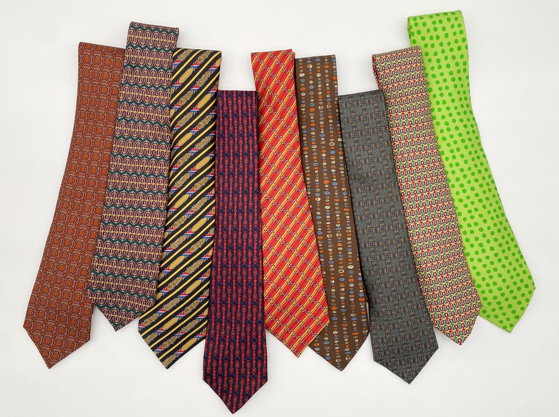 Hermes Ties, Group Of Nine (1 of 4)