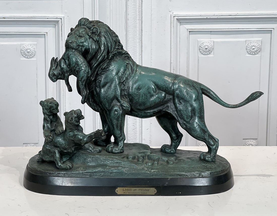 Lion's First Hunt Bronze After Delabrierre (1 of 9)