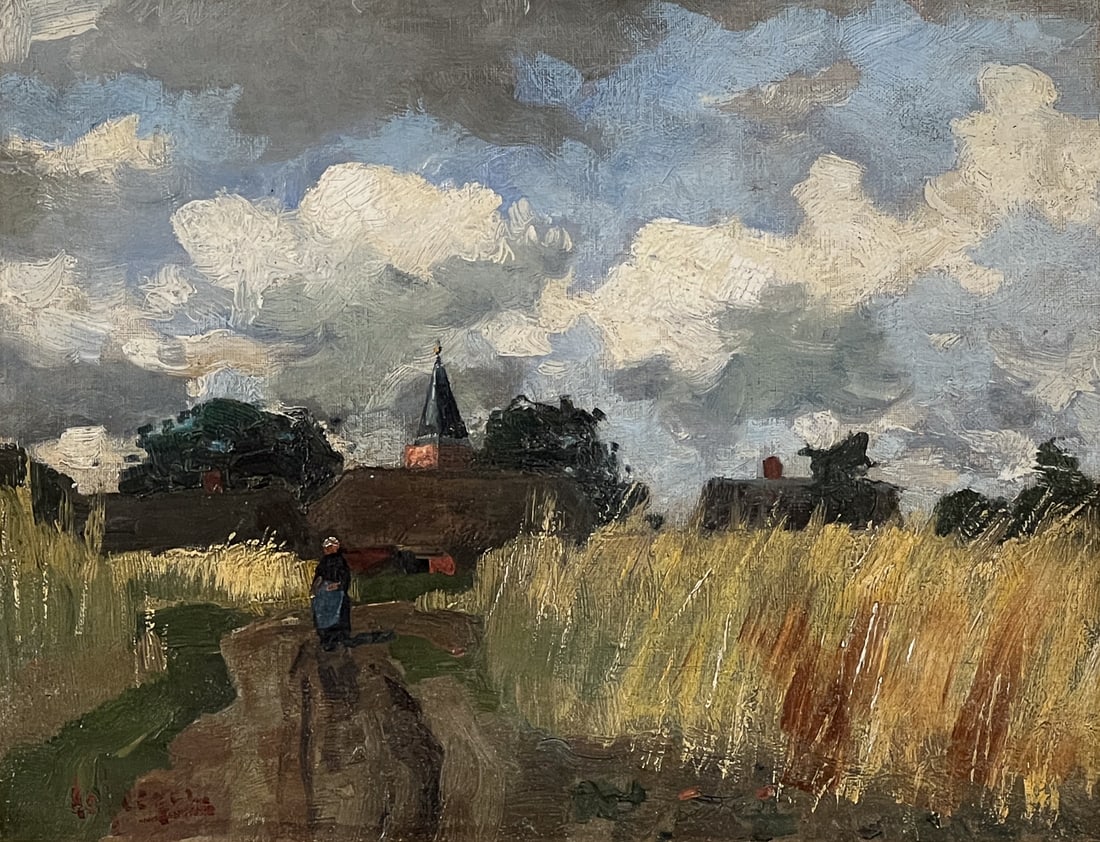 French Country Landscape Oil Painting (1 of 4)