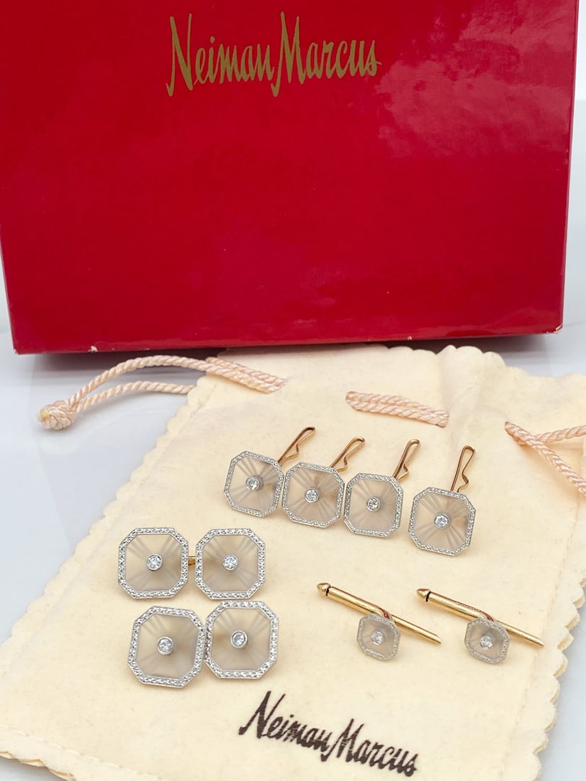 Camphor Glass Dressing Set, 14k/Platinum (1 of 3)