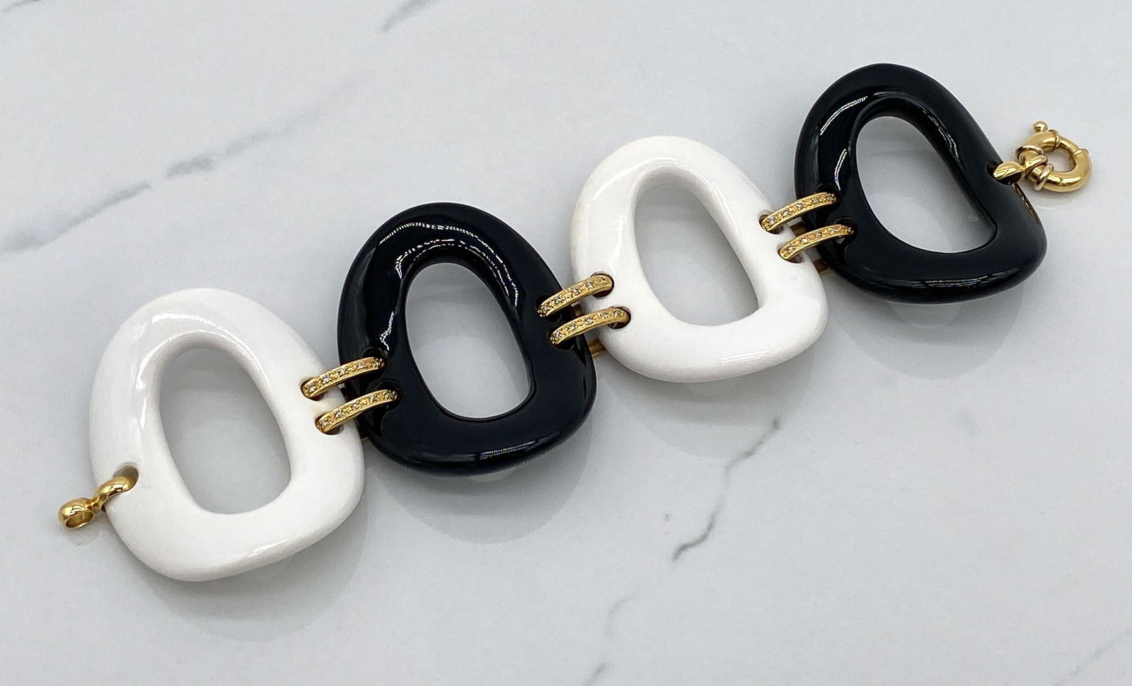 Porcelain Link Bracelet, 18k Gold (1 of 4)
