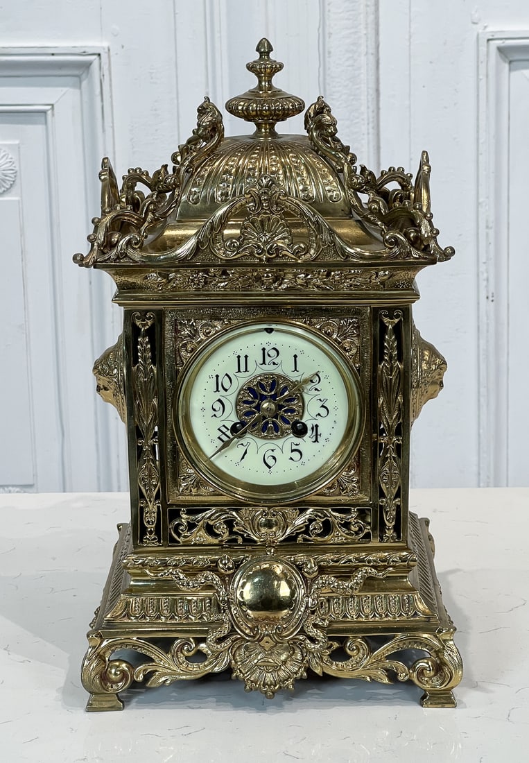 French Brass Mantel Clock (1 of 8)