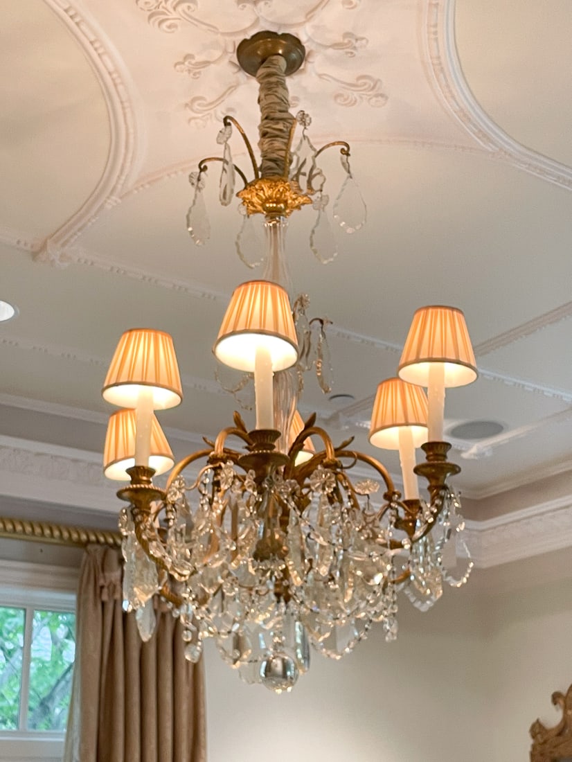 Louis XVI Style Gilt Bronze & Crystal Chandelier (1 of 4)