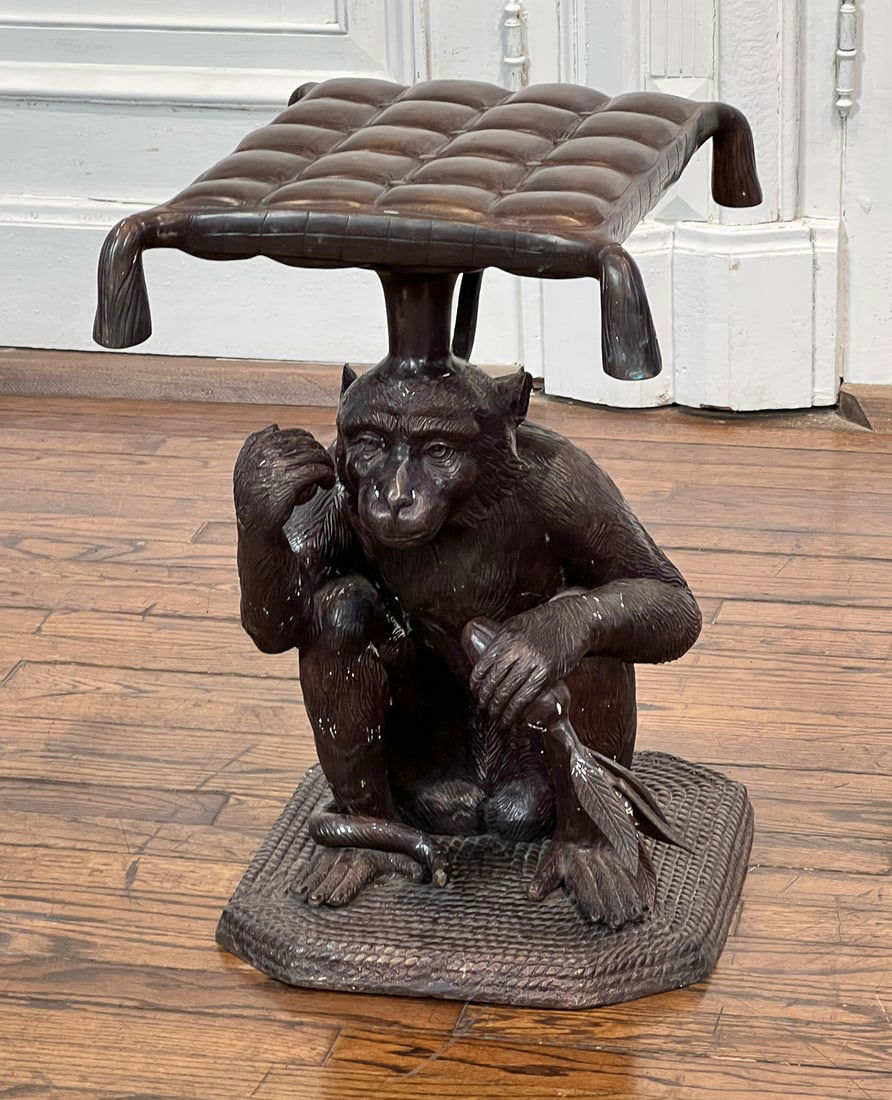 Eichholtz Bronze Monkey Figure Stand (1 of 8)