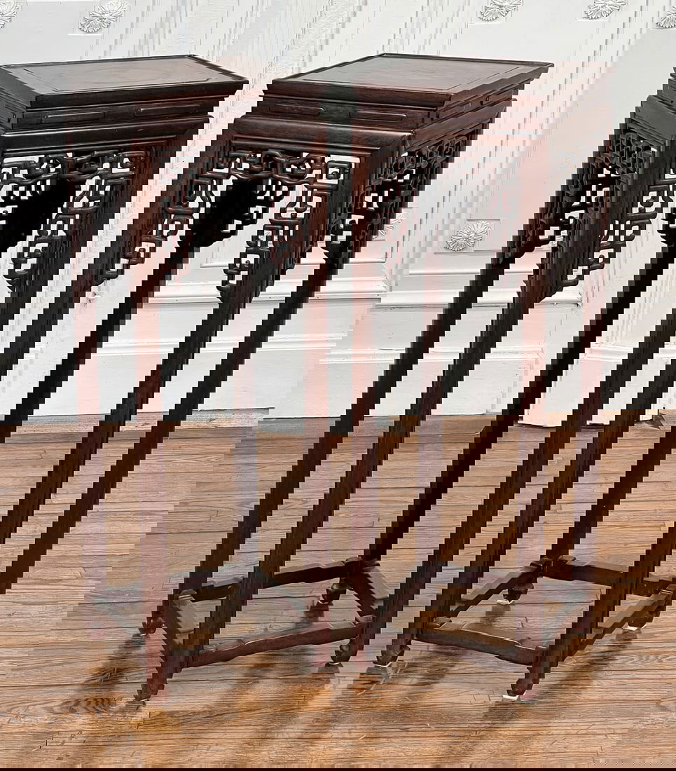 Pair Chinese Hongmu Wood Stands (1 of 5)