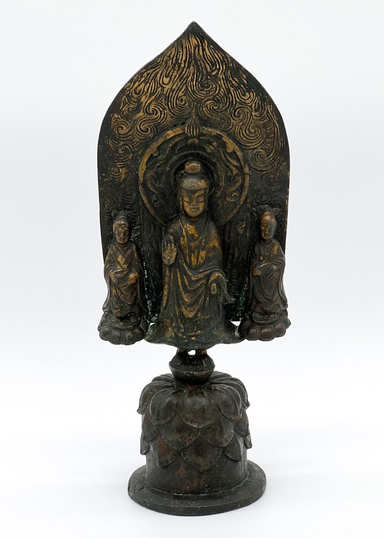 Gilt Bronze Three Guan Yin Tathagata Buddha (1 of 9)