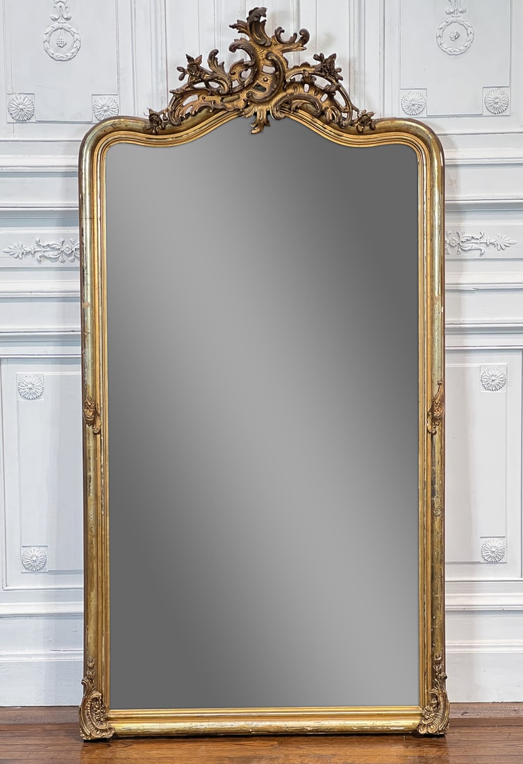 Antique French Giltwood Overmantel Mirror (1 of 8)