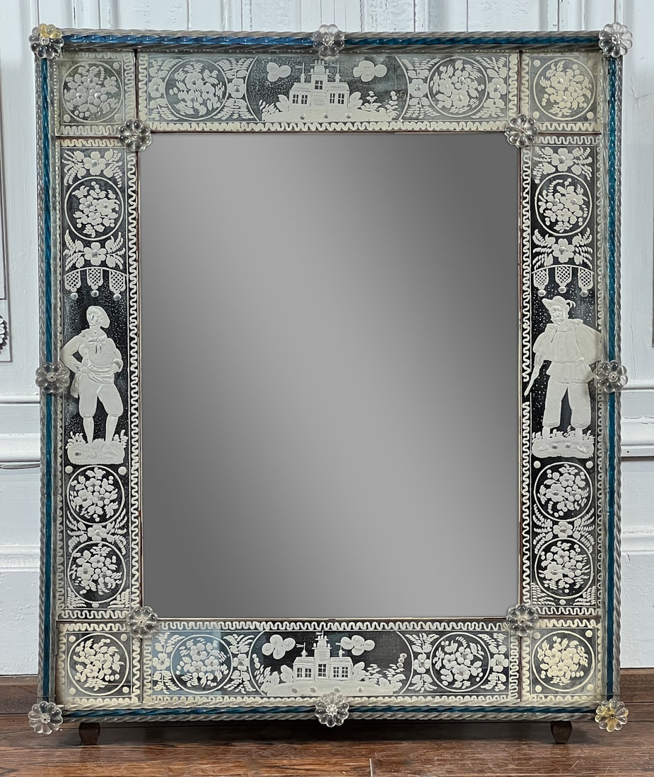 Antique Venetian Glass Mirror (1 of 8)