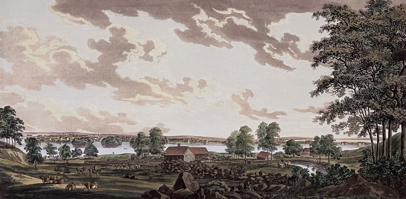 Thresher Landscape Aquatint Engraving (1 of 6)