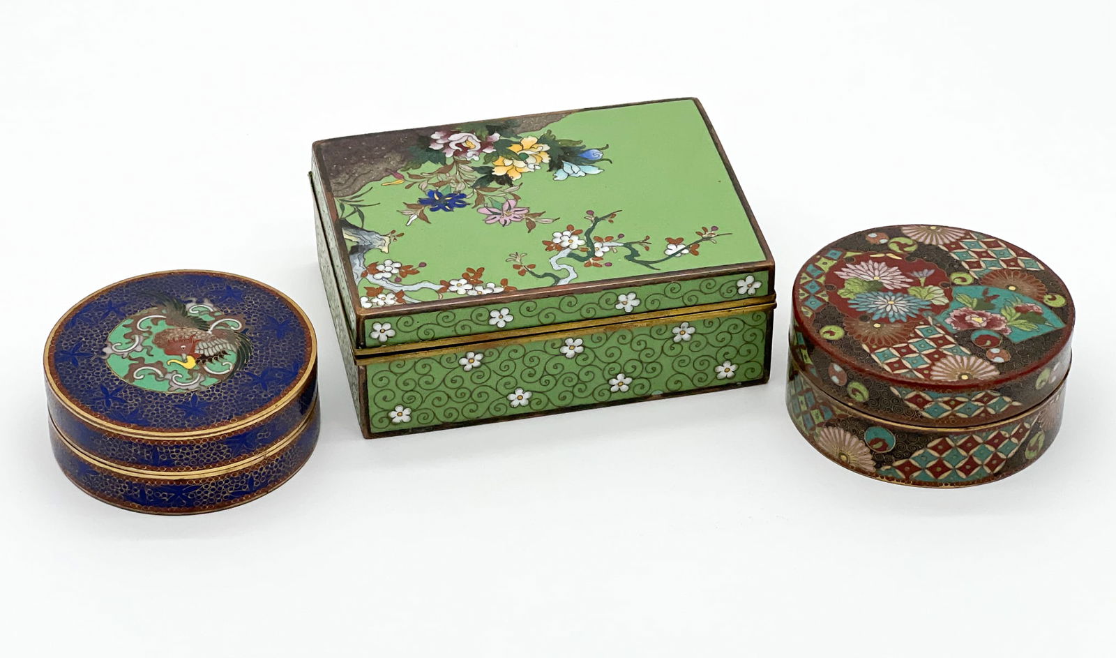 Three Japanese Cloisonne Boxes (1 of 6)