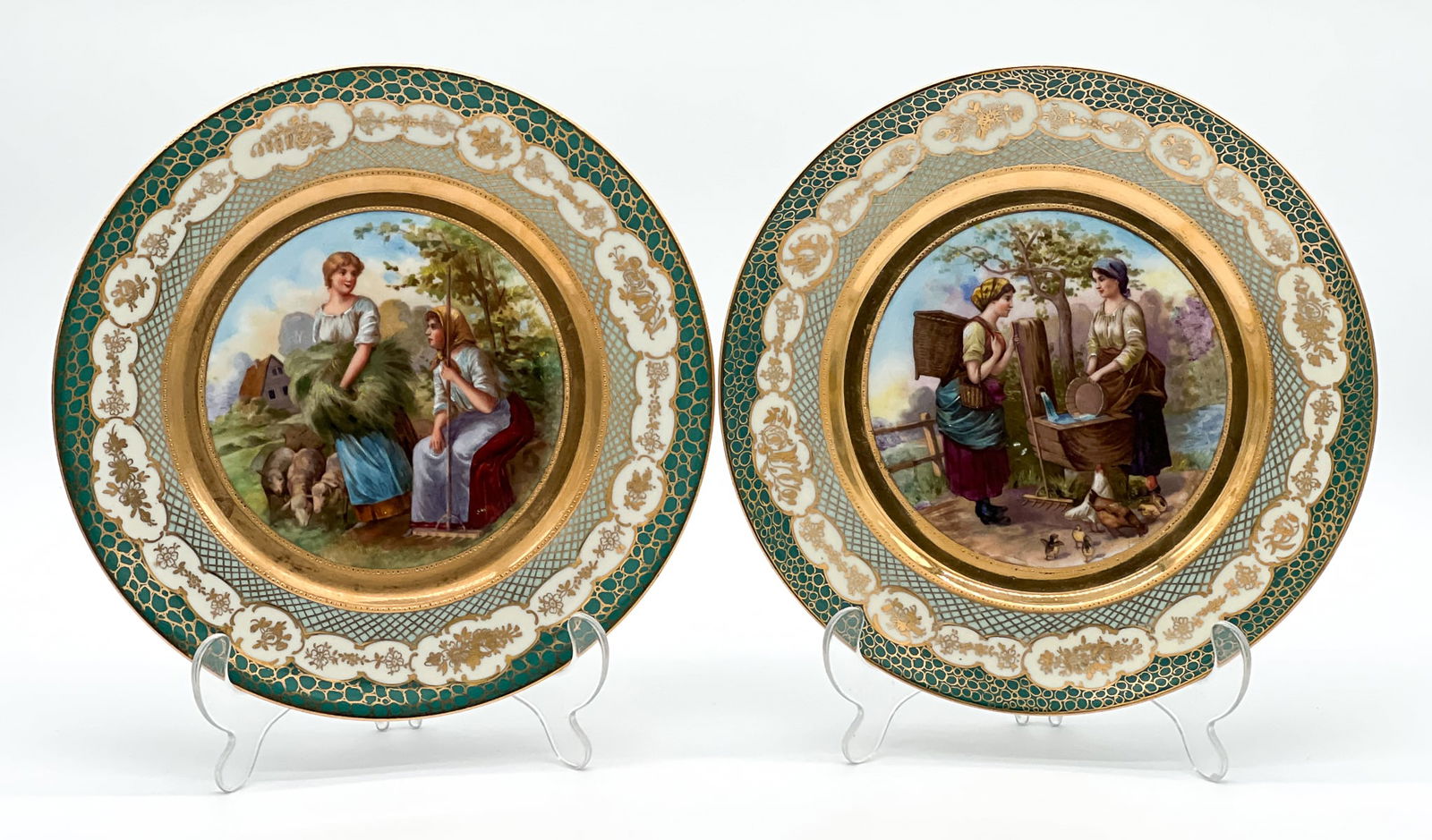 Pair Royal Vienna Style Porcelain Cabinet Plates (1 of 7)