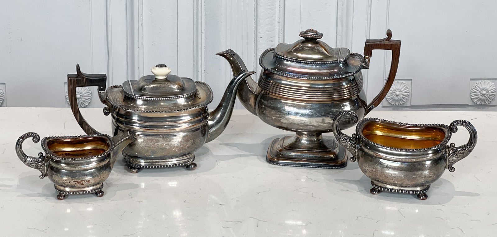 English Sheffield Silverplate Tea Service (1 of 7)