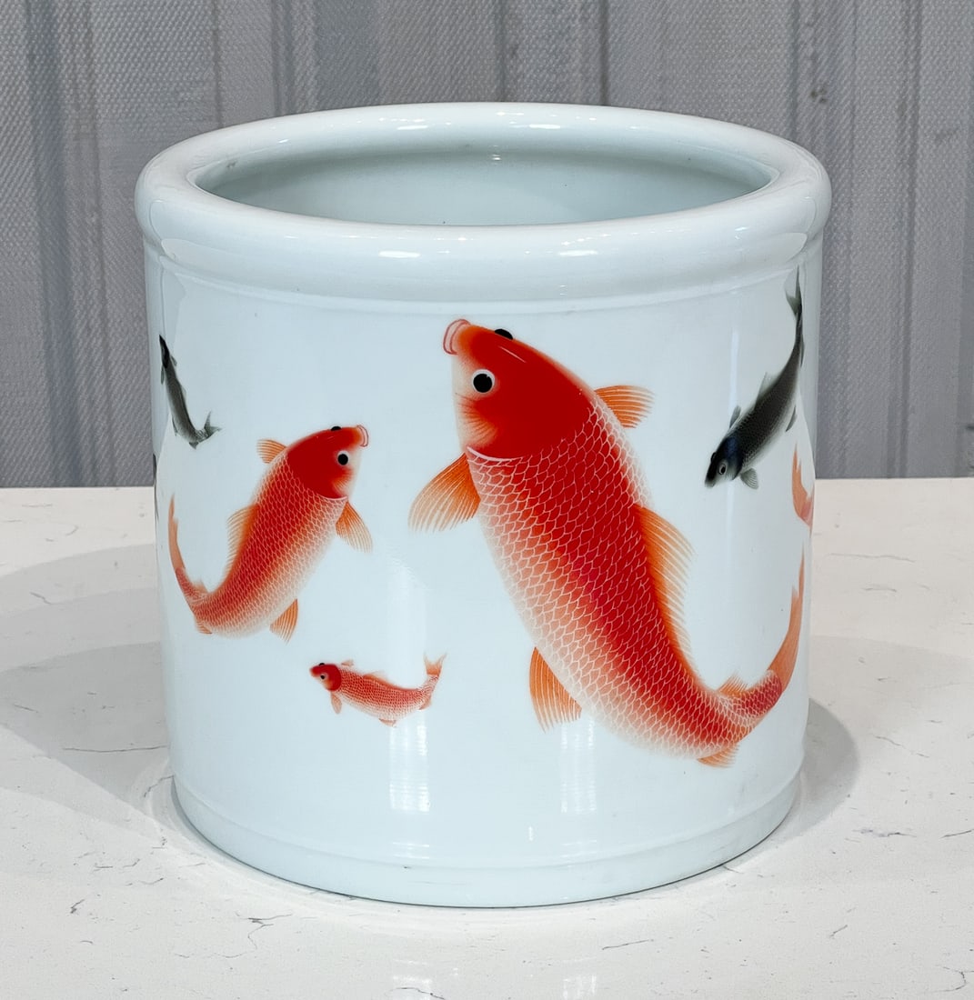 Chinese Porcelain Koi Fish Planter (1 of 8)