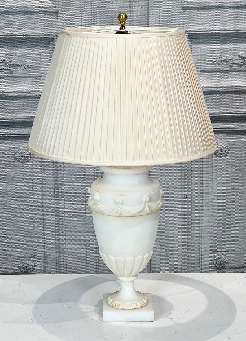 Trento Carrara Marble Urn Table Lamp (1 of 6)