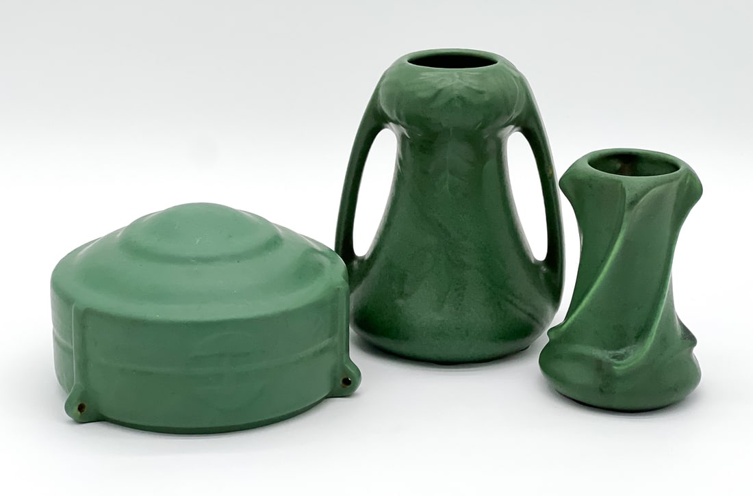 Three Weller Art Pottery Bedford Glaze Vessels (1 of 8)