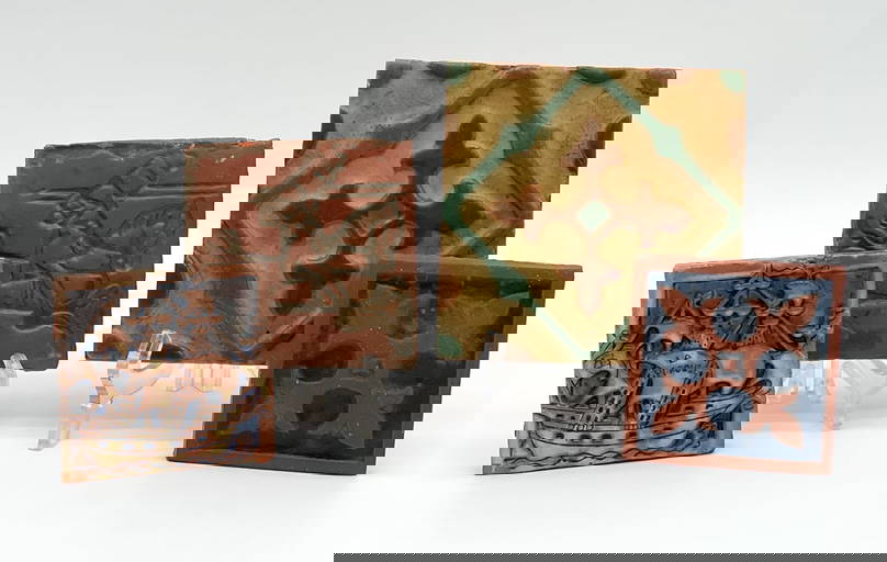 Four Moravian Art Pottery Tiles