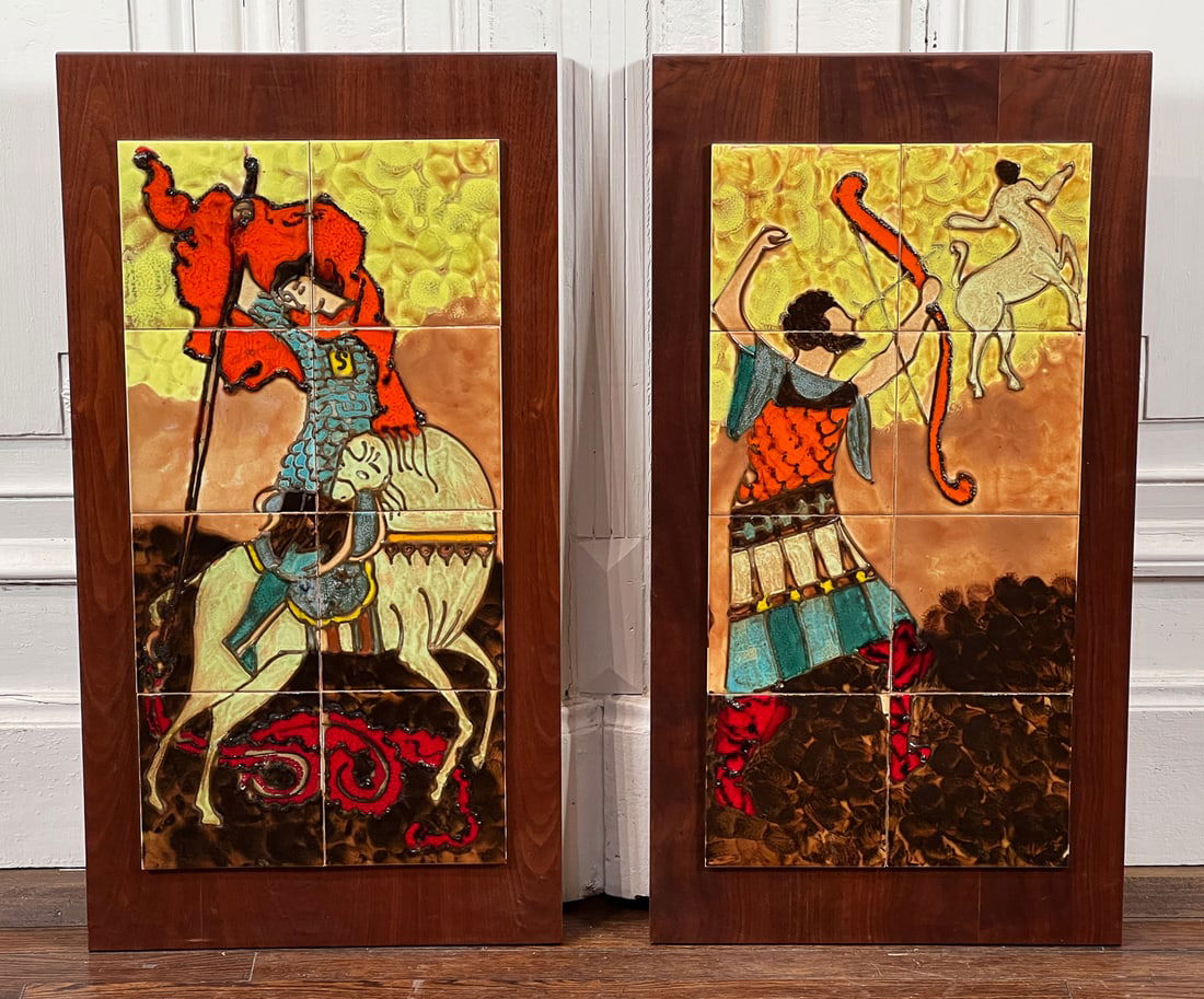 Pair Mid-Century Modern Tile Plaques (1 of 6)