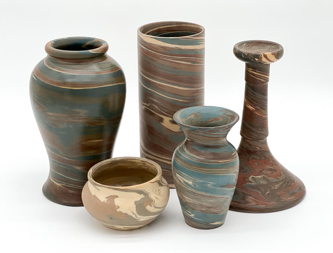 Five Niloak Mission Swirl Art Pottery Vessels (1 of 10)