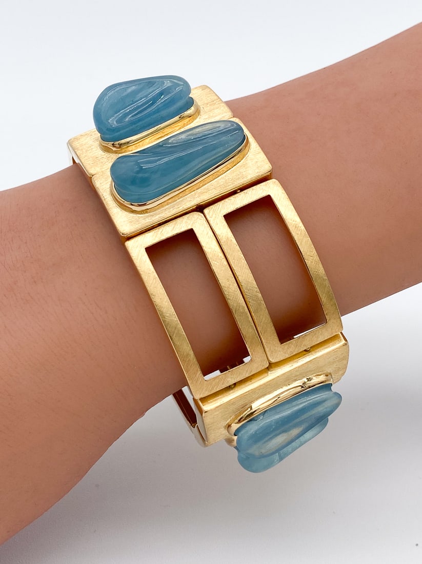Burle Marx Aquamarine And 18k Yellow Gold Bracelet (1 of 6)