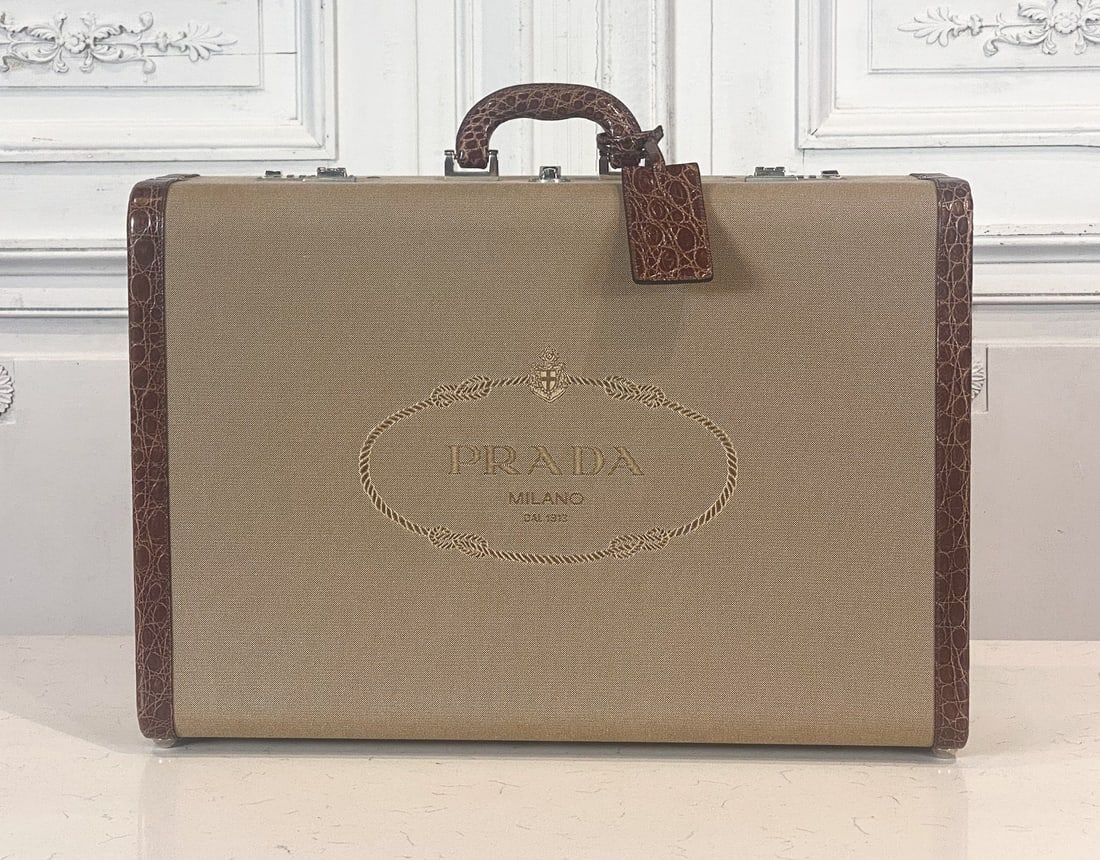 Scarce Prada Canvas Logo Luggage Case (1 of 13)