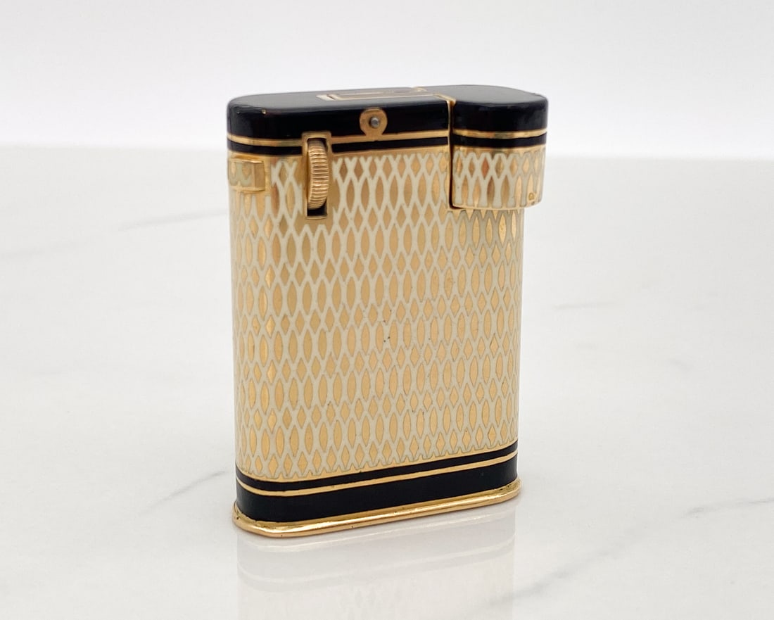 Rare Cartier Art Deco Enamel And 18k Gold Lighter (1 of 11)