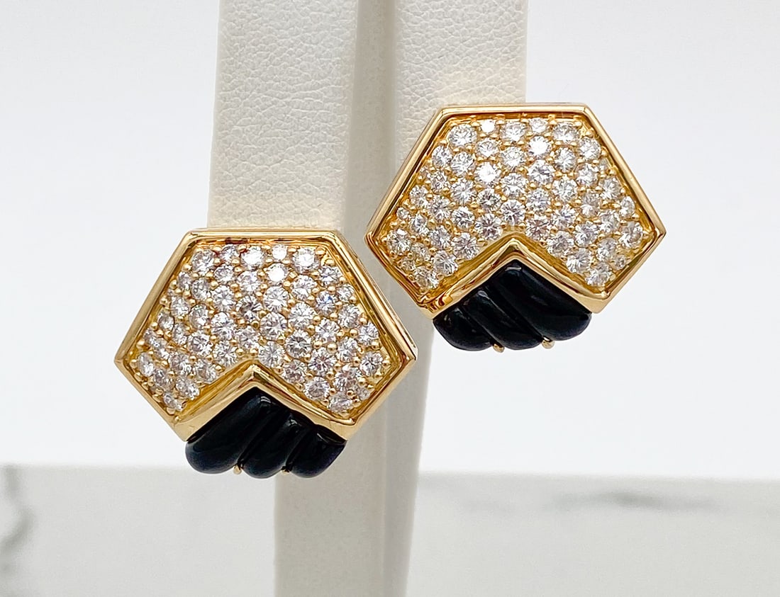 Hammerman Bros. Onyx And Diamond Earrings, 18k (1 of 3)