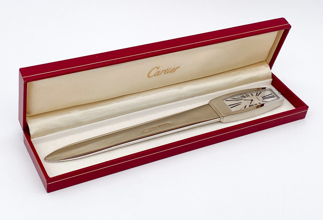 Cartier Platinum Plated Letter Opener Timepiece (1 of 4)