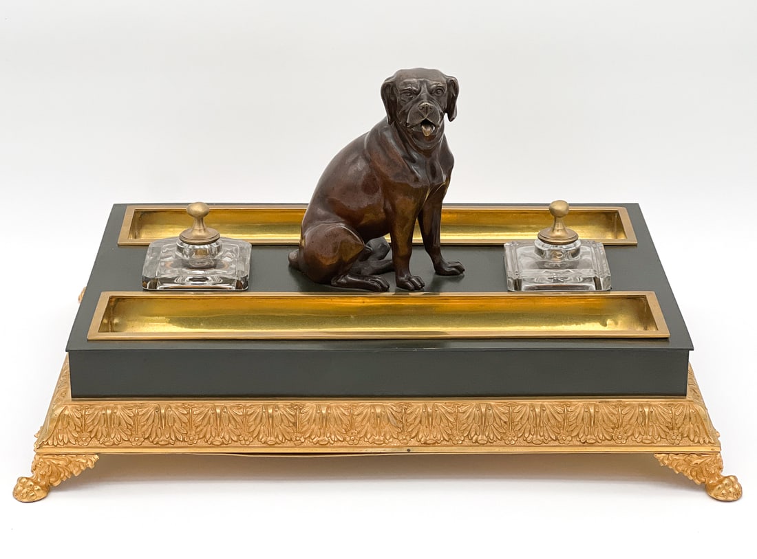 Antique French Bronze Encrier With Dog (1 of 8)