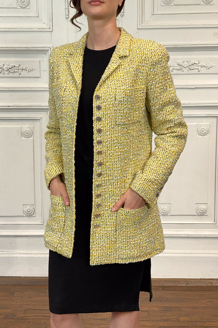 Chanel Yellow Tweed Jacket Spring 1996