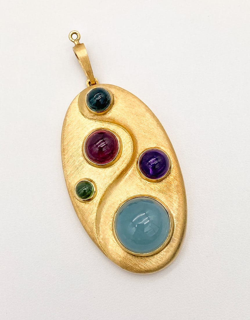 Burle Marx Aquamarine, Topaz, Tourmaline Pendant (1 of 5)