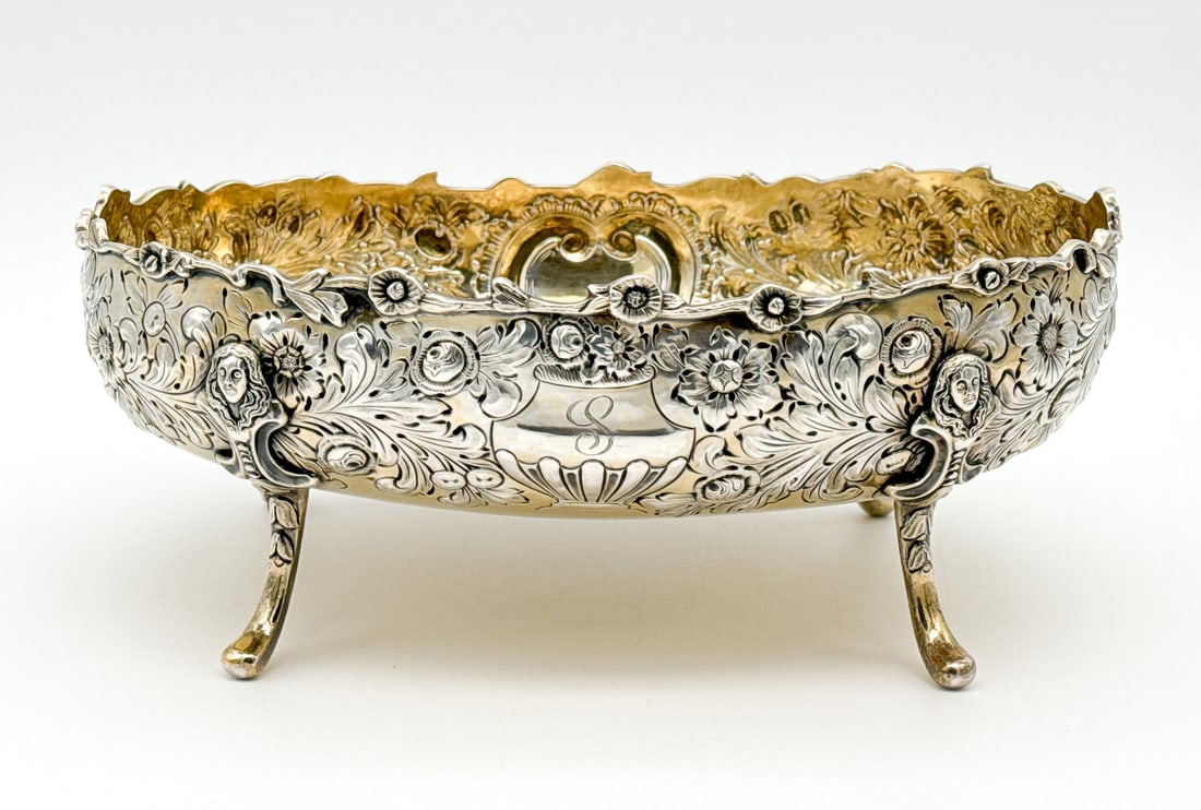 Large English Sterling Silver Repousse Bowl (1 of 8)