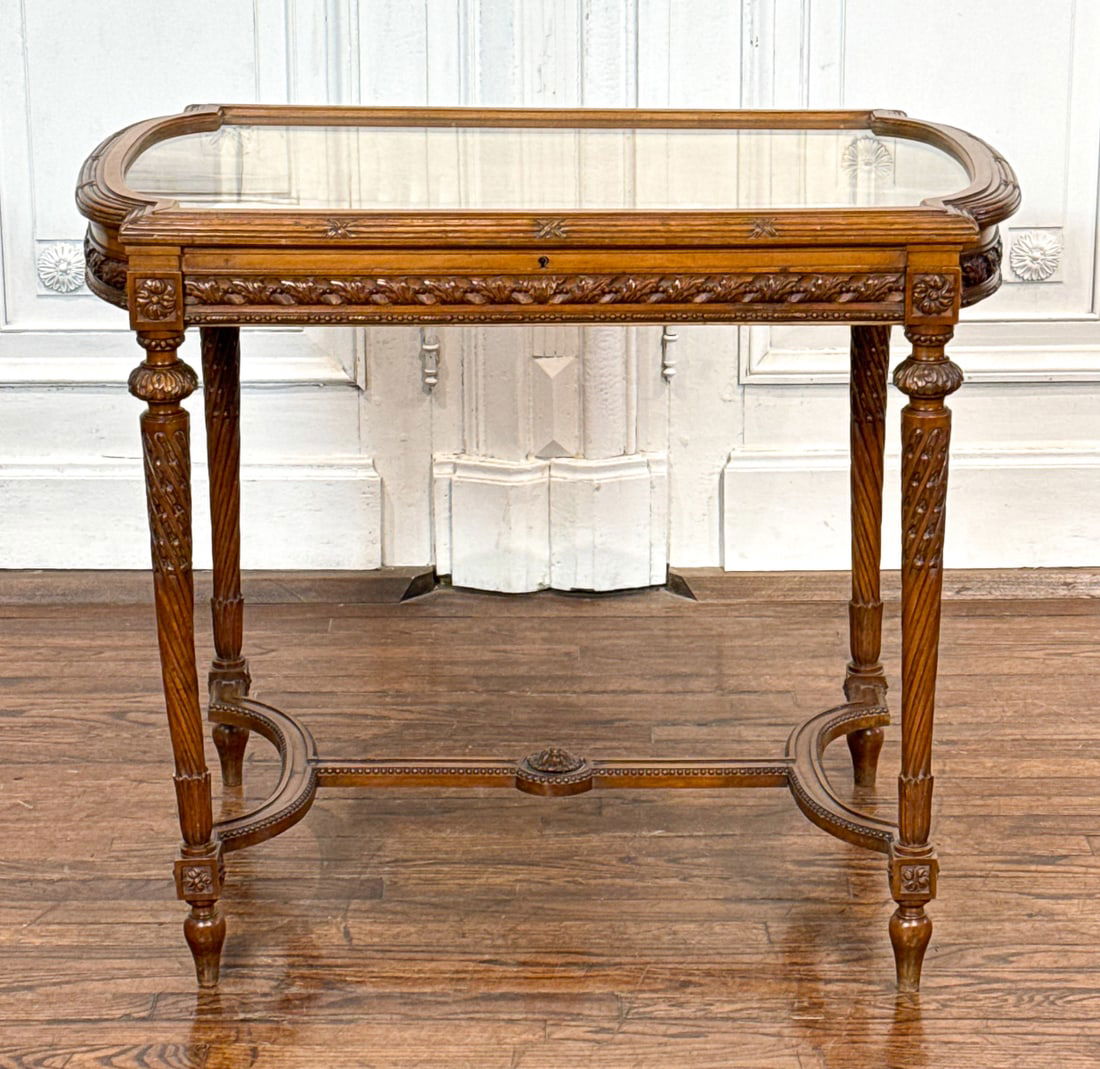 Louis XVI Style Fruitwood Table Vitrine (1 of 8)