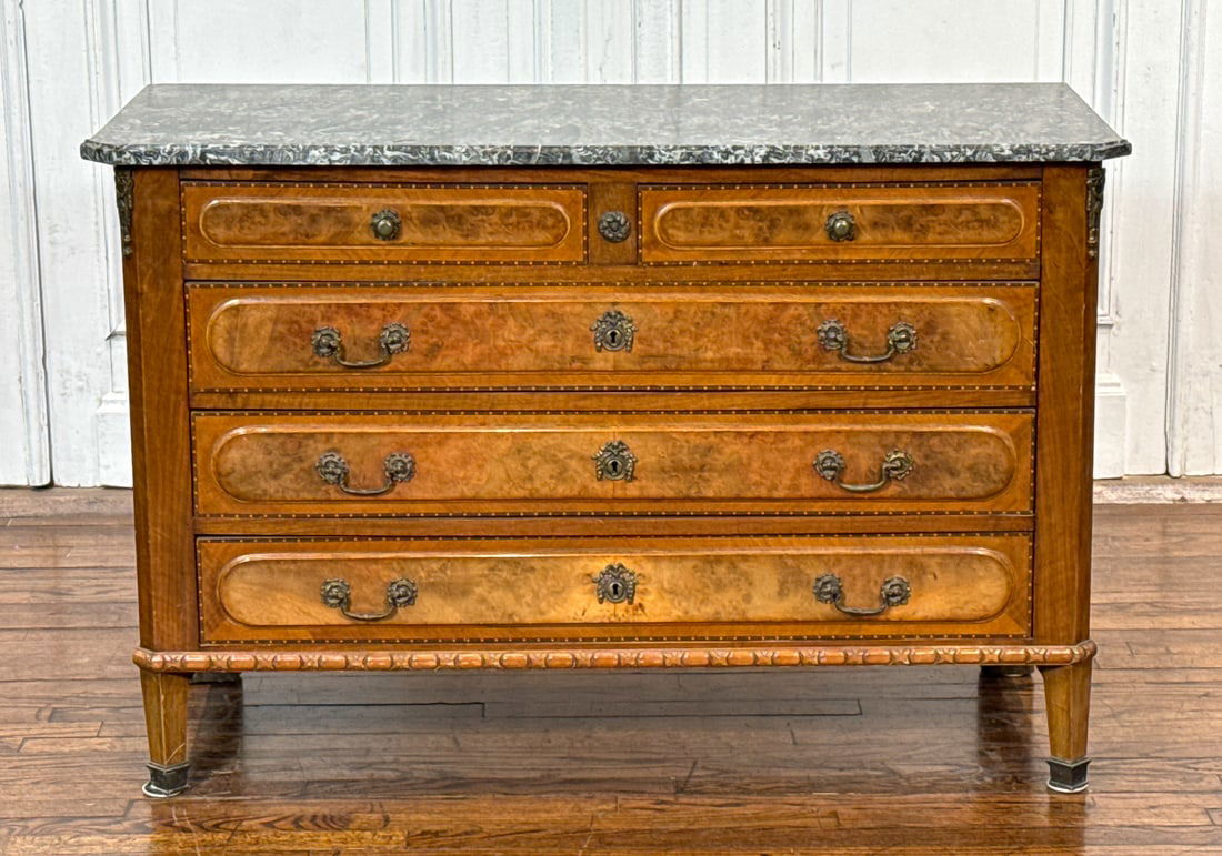 French Inlaid Walnut Commode (1 of 9)
