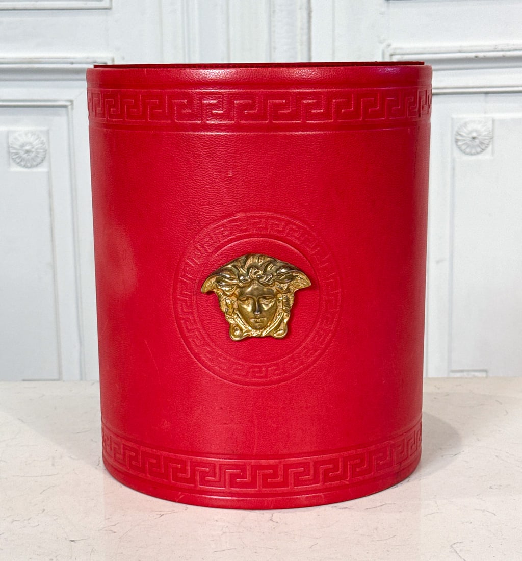 Versace Leather Waste Bin (1 of 6)