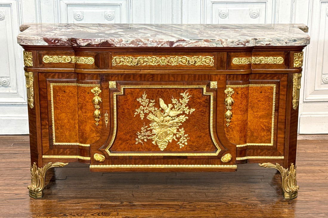 Louis XVI Style Gilt Bronze Mounted Commode (1 of 14)