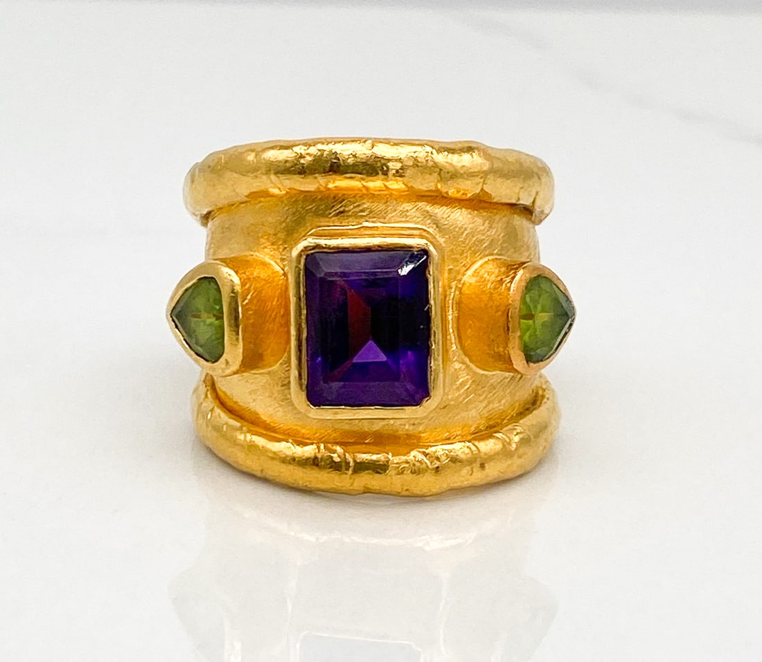 Jean Mahie Amethyst And Peridot 22k Yellow Gold (1 of 5)