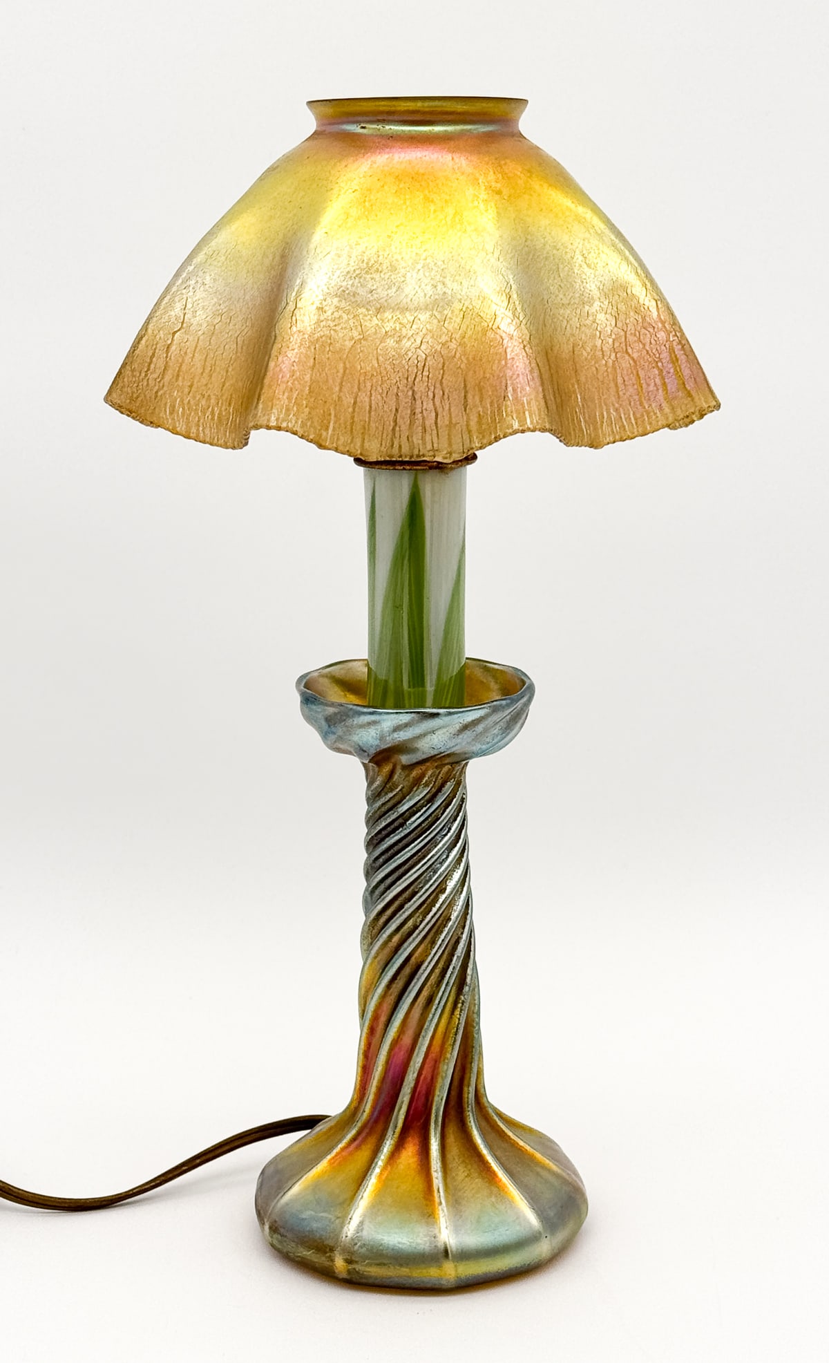 Tiffany Studios Gold Favrile Glass Twilight Lamp (1 of 8)