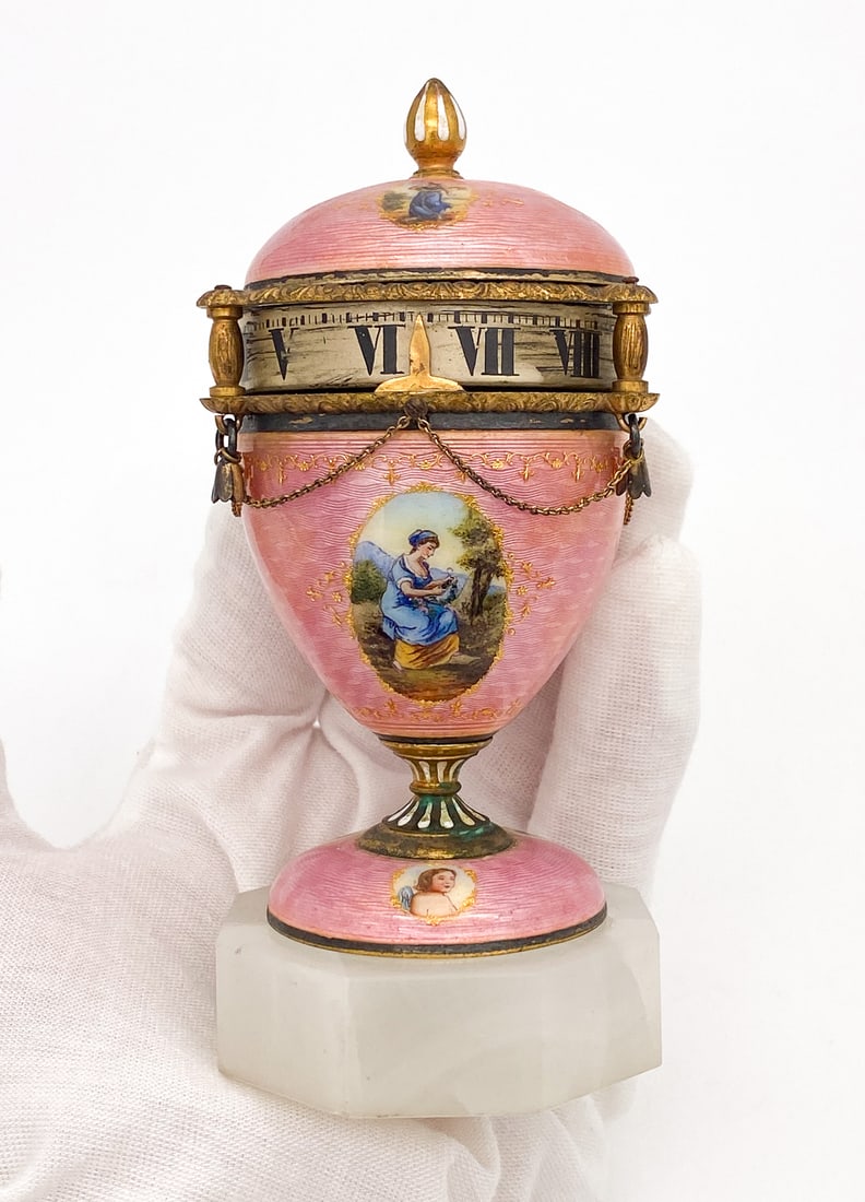 Enamel Annular Rotary Urn Clock (1 of 6)