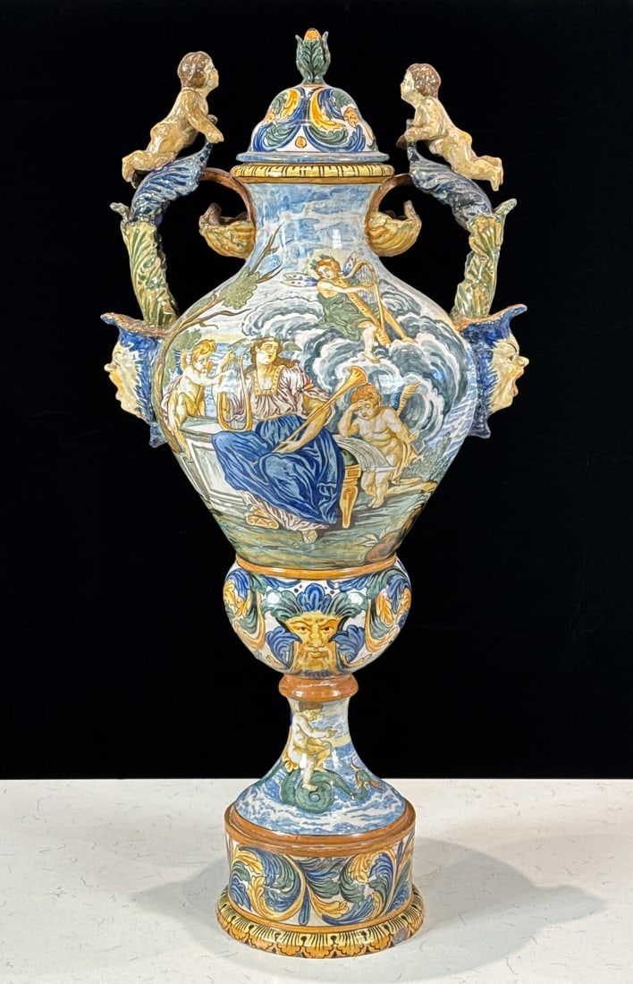 Large Antique Majolica Urn (1 of 9)