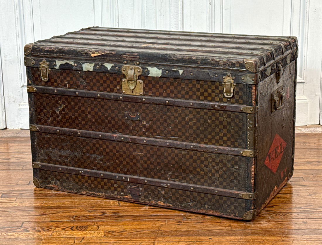 Antique Louis Vuitton Damier Steamer Trunk (1 of 15)